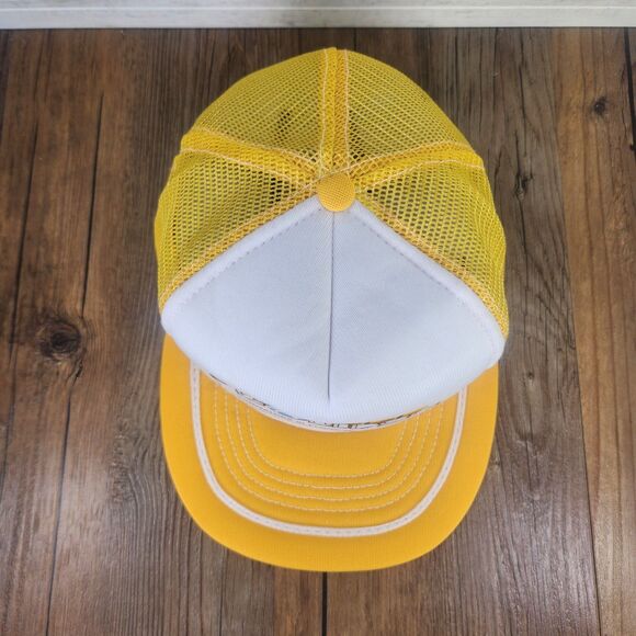 VTG Pioneer Eclipse J.F. Beaver Snapback Trucker Hat Cap Yellow White Foam USA - Picture 7 of 10